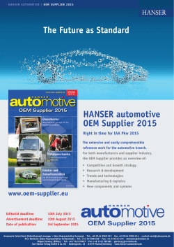 HANSER automotive OEM Supplier 2015