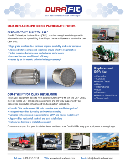 OEM-REPLACEMENT DIESEL PARTICULATE FILTERS