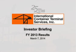 ICTSI Full Year 2013 Investor Briefing Presentation