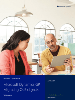 Dynamics GP 2013 R2 OLE Notes Migration Utility Whitepaper