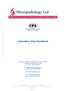 Laboratory User Handbook