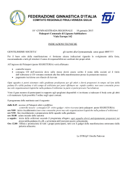 Indicazioni tecniche - Comitato Regionale Friuli Venezia Giulia