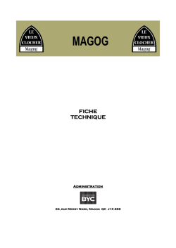 Fiche technique VCM - Vieux Clocher de Magog