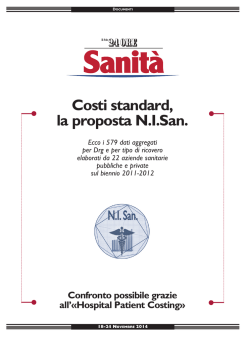 I costi standard N.I.San - Il sole 24 Ore