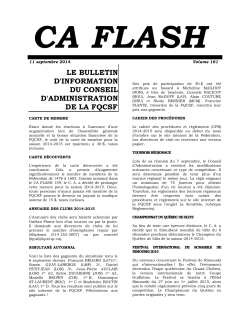 ca flash 161 - Fédération québécoise des clubs de scrabble