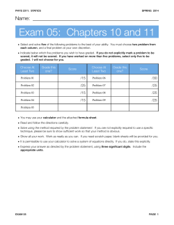 Exam 05: Chapters 10 and 11