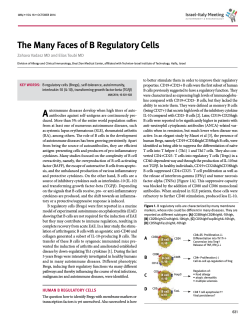 The Many Faces of B Regulatory Cells