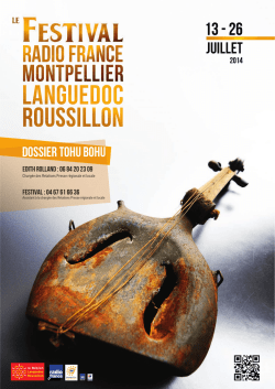 DOSSIER tohu bohu - le Festival de Radio France et Montpellier