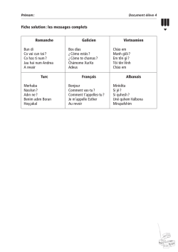 Fiche solution : les messages complets Romanche Bun di Co