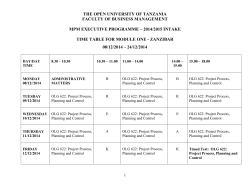 MPM Executive Time table for module One