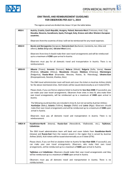 OMI TRAVEL AND REIMBURSEMENT GUIDELINES FOR