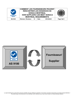 AS 9100 Fournisseur/ Supplier