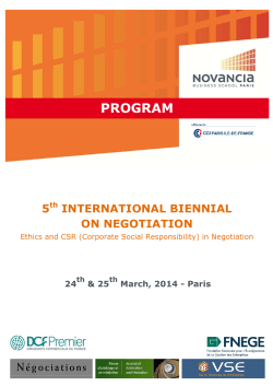 Program - 5th International Biennial on Negotiation