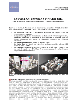 Les Vins de Provence à VINISUD 2014