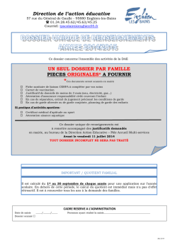 Dossier Unique de Renseignements - Enghien-les