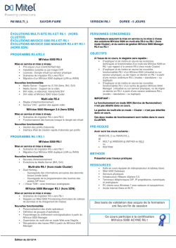 Fiche descriptive de la formation