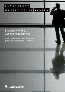 BlackBerry MVS 5.3 General Requirements