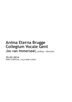 Anima Eterna Brugge Collegium Vocale Gent Jos van