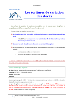 Les écritures de variation des stocks