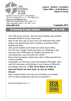 Feuille dominicale du 7 septembre 2014 - Cath