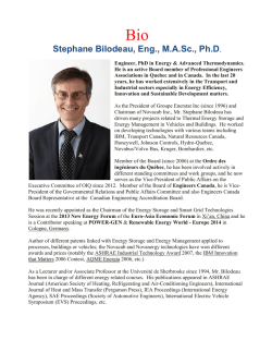 Stephane Bilodeau, Eng., MASc., Ph.D.