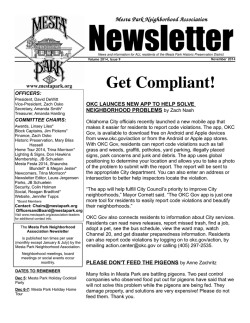November 2014 Newsletter