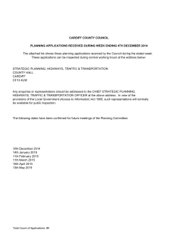Applications received week ending 04/12/2014 (84kb PDF)