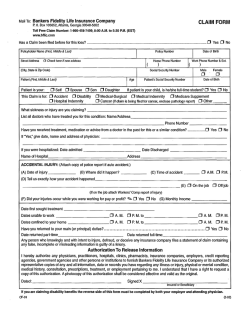 Bankers Fidelity Claim Form - Railroad Marketing Specialists
