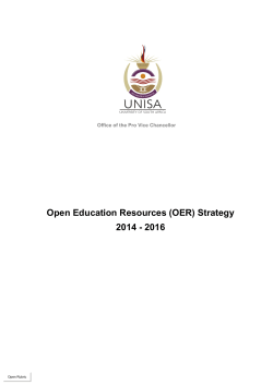 Open Education Resources (OER) Strategy 2014 - 2016