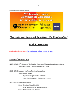 Draft Programme - Australia Japan Business Co