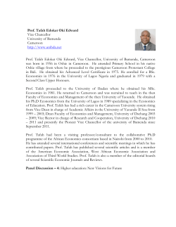Prof. Tafah Edokat Oki Edward Vice Chancellor University of