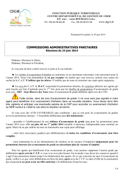 COMMISSIONS ADMINISTRATIVES PARITAIRES