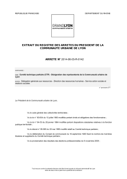 SEANCE:Arrêté du 03/06/2014 # Comité technique paritaire (CTP