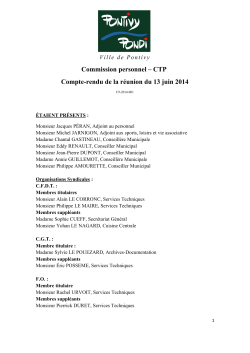 Commission personnel – CTP Compte-rendu de la réunion