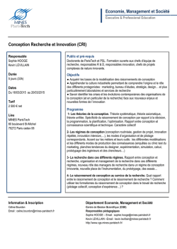 Economie, Management et Soci&eacute;t&eacute; Conception