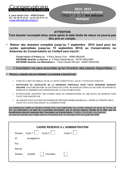 inscription tous cycles 2014-2015