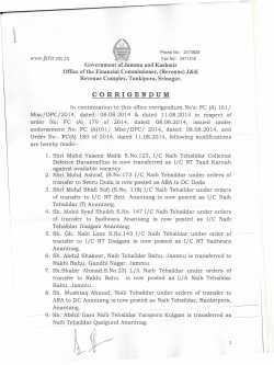 Corrigendum to Order of Naib Tehsildars Dt 12/08/14