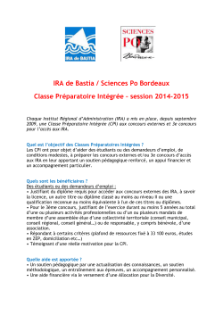 IRA de Bastia / Sciences Po Bordeaux Classe Préparatoire Intégrée