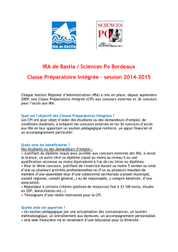 IRA de Bastia / Sciences Po Bordeaux Classe Pr&eacute;paratoire Int&eacute;gr&eacute;e
