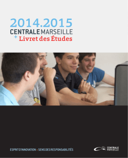 Livret des études 2014-2015