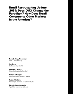 Brazil Restructuring Update 2014: Does OGX