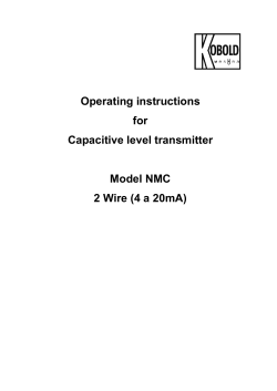 Operating instructions for Capacitive level transmitter Model NMC 2