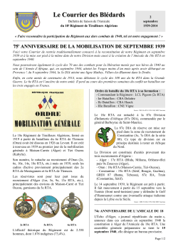 Le bulletin de septembre 2014 - 18e RTA 1940