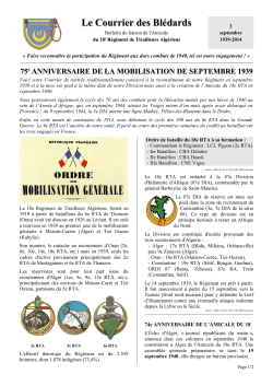 Le bulletin de septembre 2014 - 18e RTA 1940