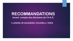 RECOMMANDATIONS