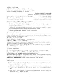 Curriculum Vitae - IECL - Université de Lorraine