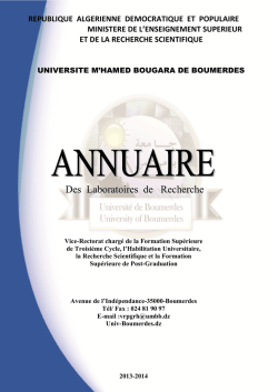 Annuaire des laboratoires 2014