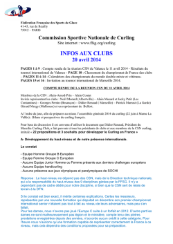 INFOS AUX CLUBS 20 avril 2014 - F&eacute;d&eacute;ration Fran&ccedil;aise des Sports