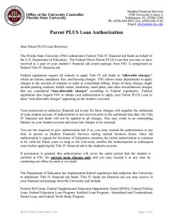 Parent Plus Title IV Authorization