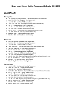 2014-2015 District Assessments Calendar